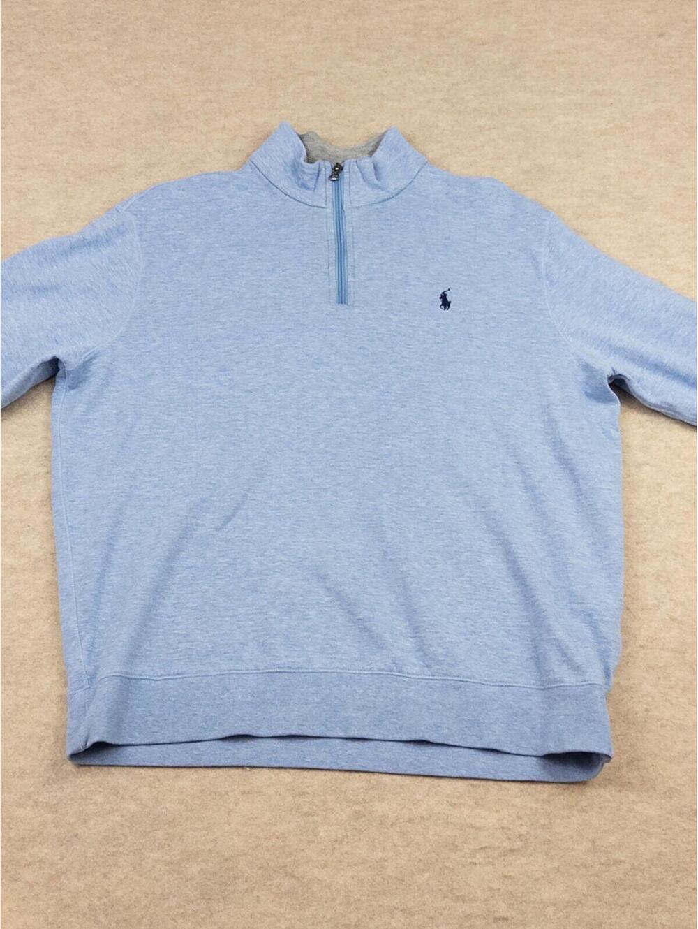 Polo Ralph Lauren Light Blue Quarter-Zip Pullover Size L - Picture 2 of 9
